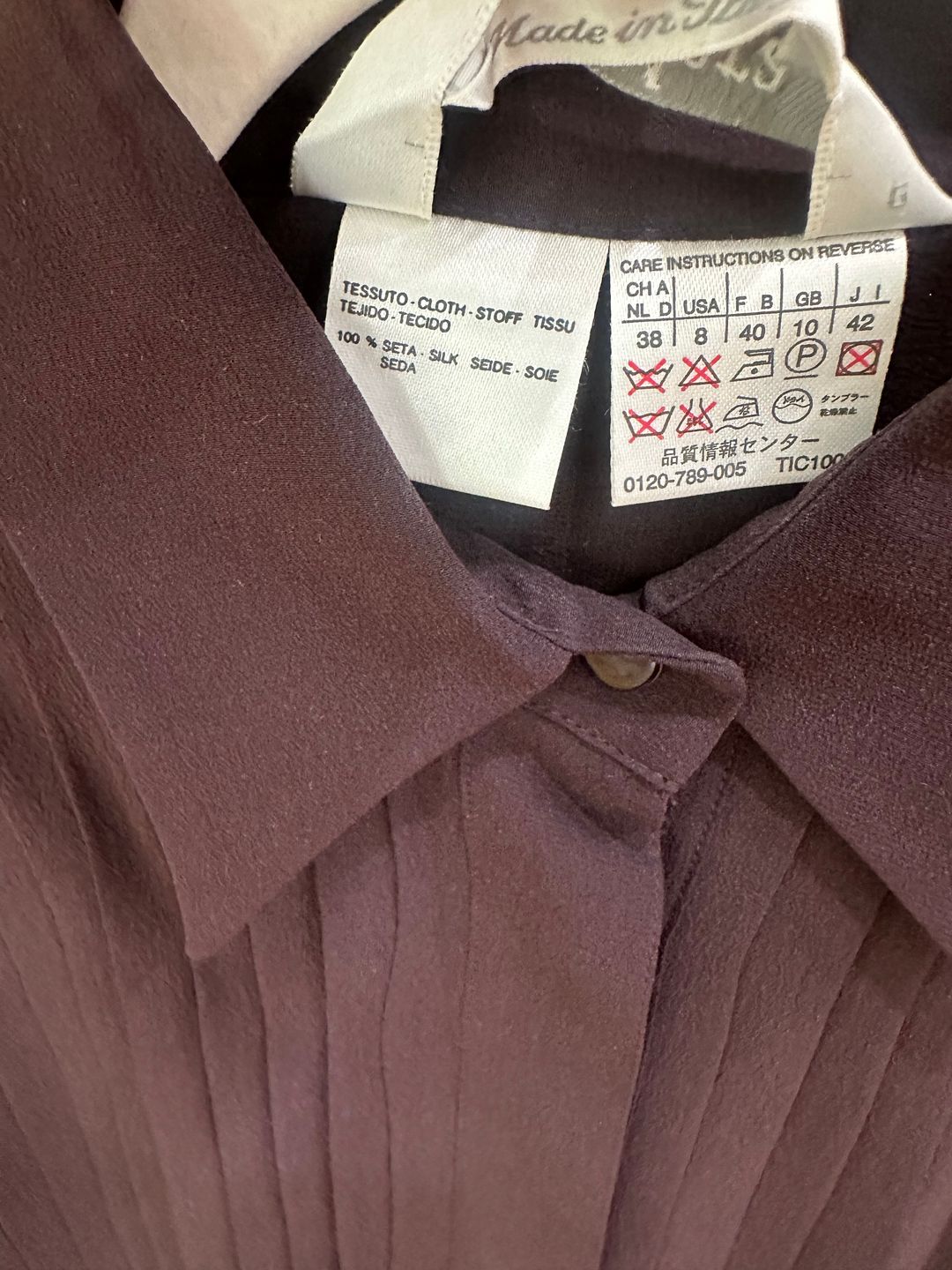 Pleated Long-Sleeve Shirt