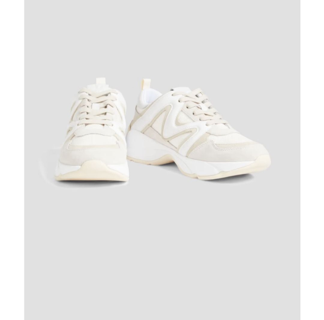Maje Mesh, suede and leather sneakers
