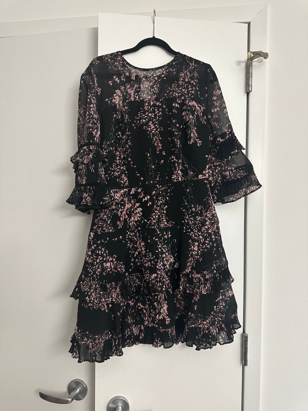 Light Up Mini Dress In Black Wildflower Floral