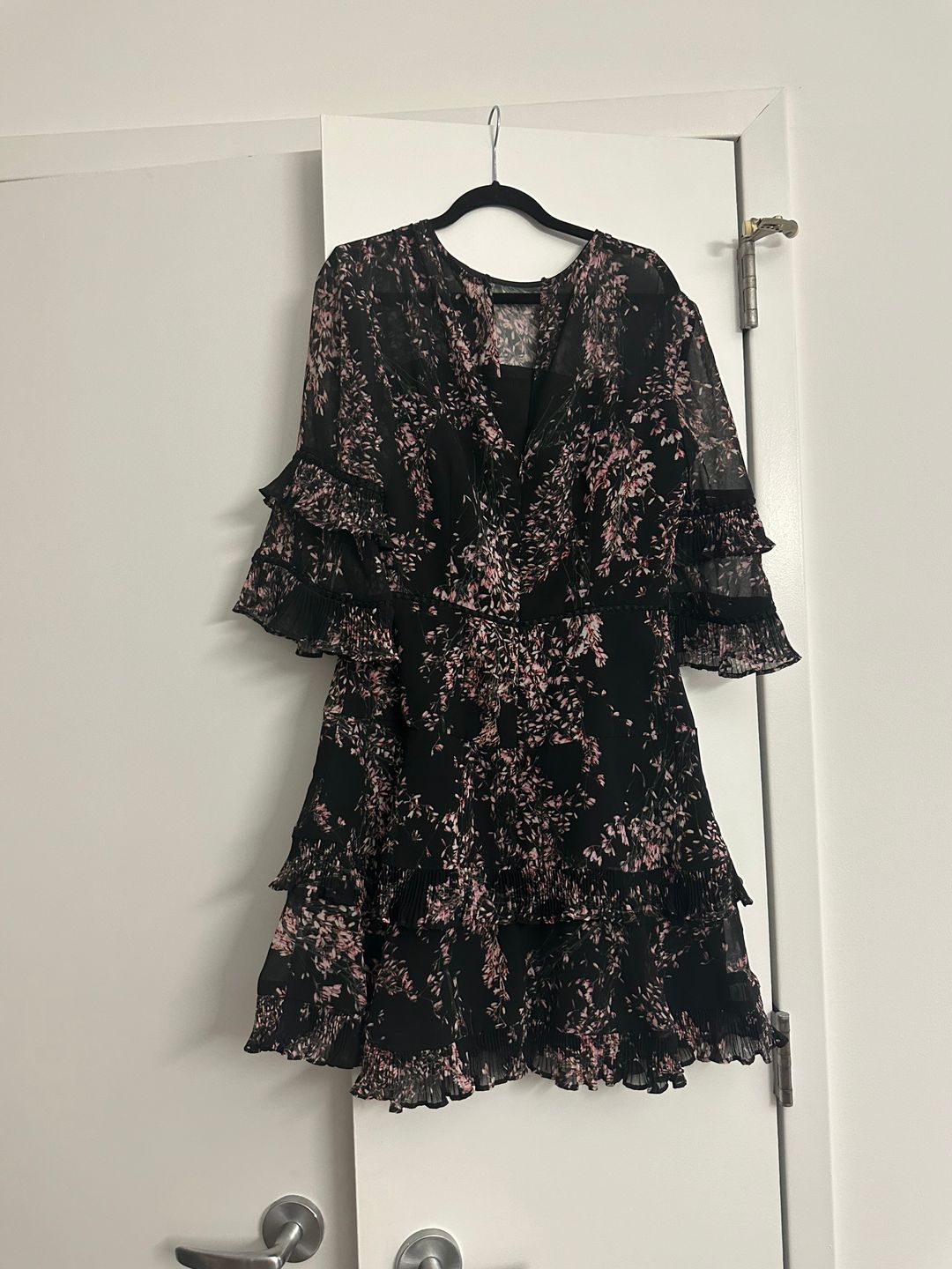 Light Up Mini Dress In Black Wildflower Floral