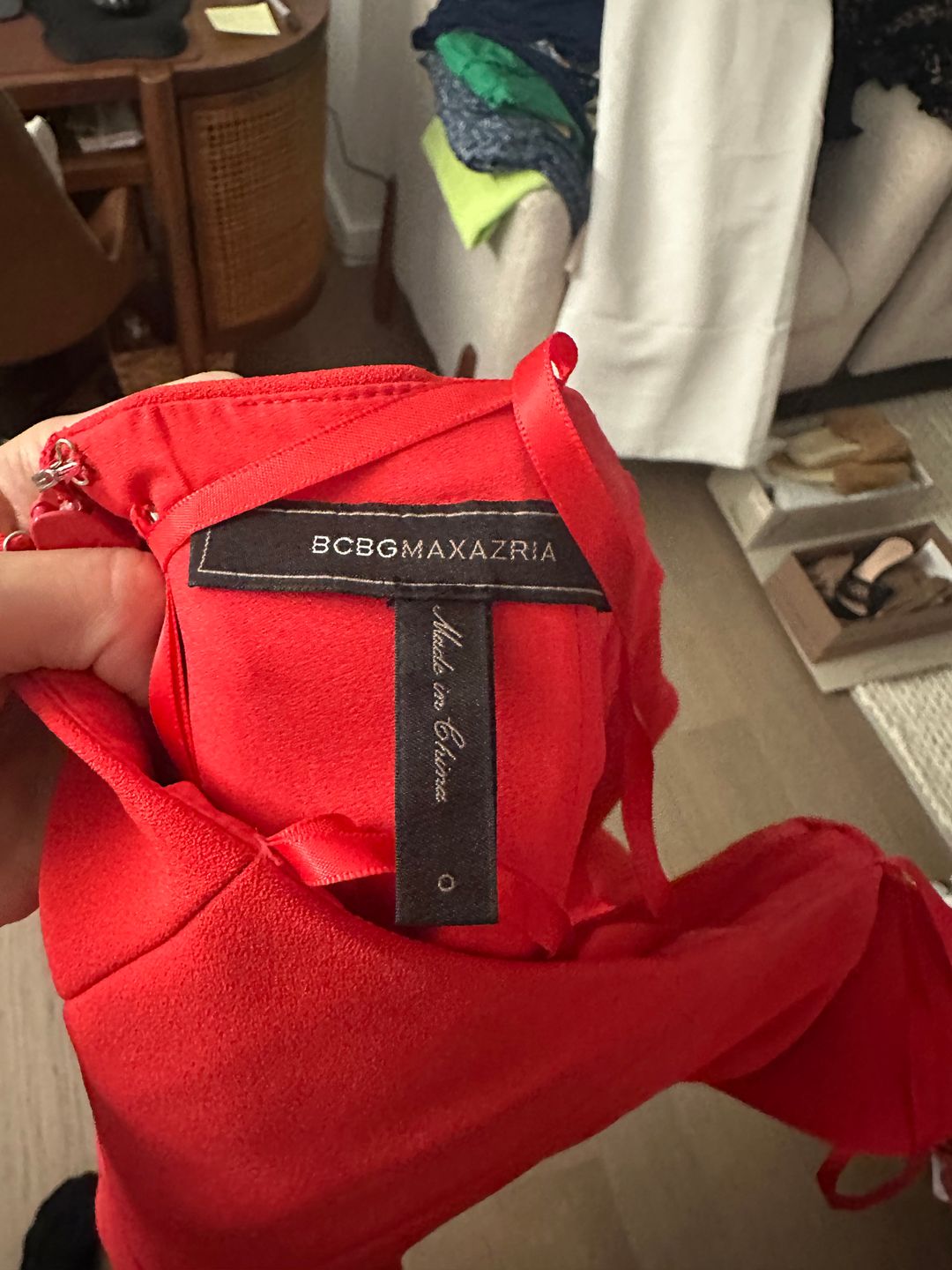 Bcbgmaxazria Marquis Off the Shoulder Dress in Red