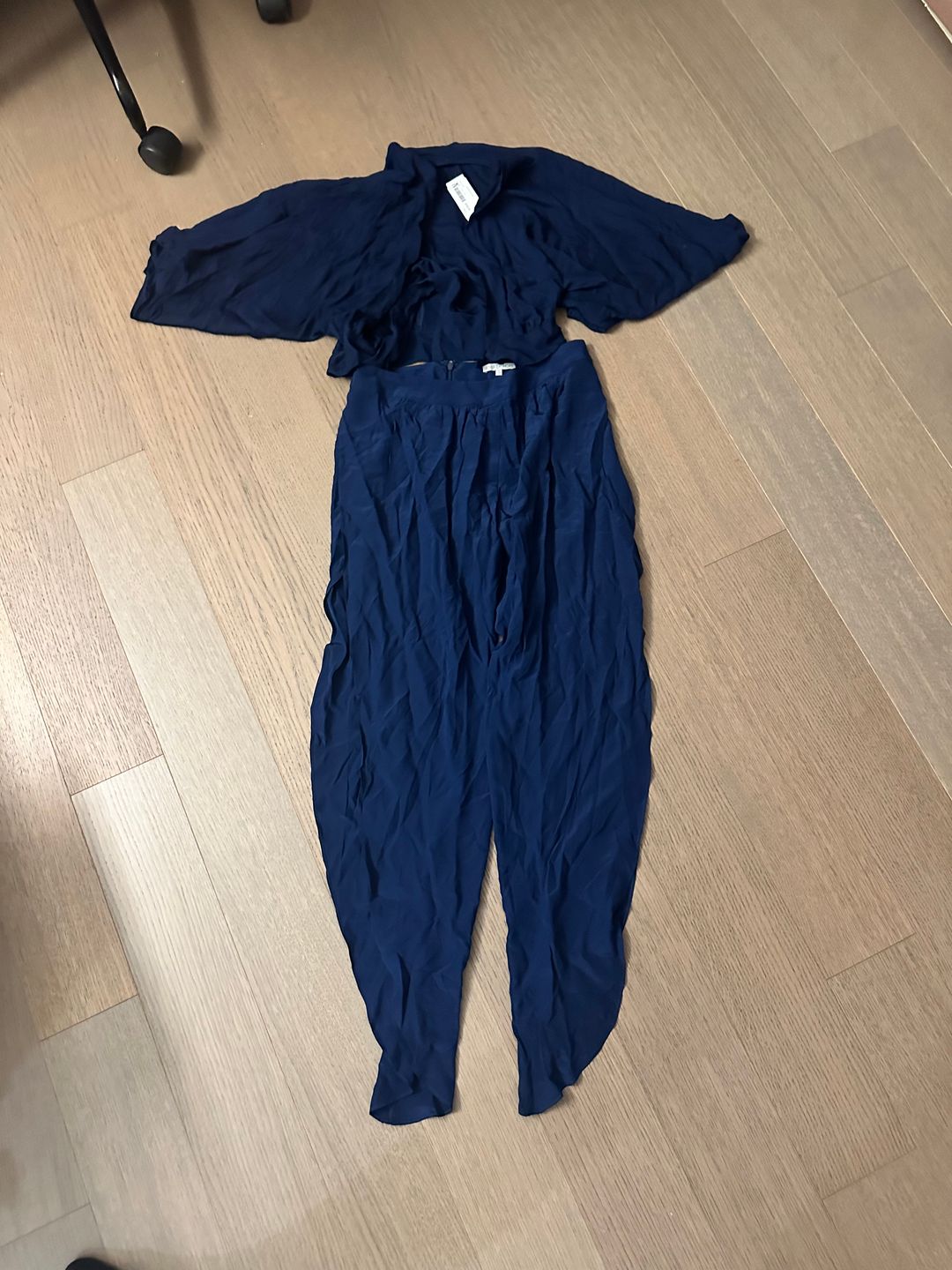 Kimono wrap top and pants set