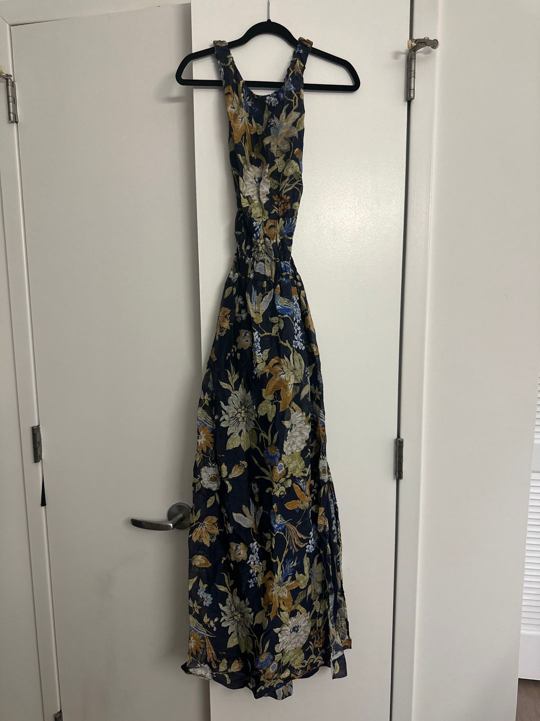 Lilian Floral Print Midi Dress In Blue