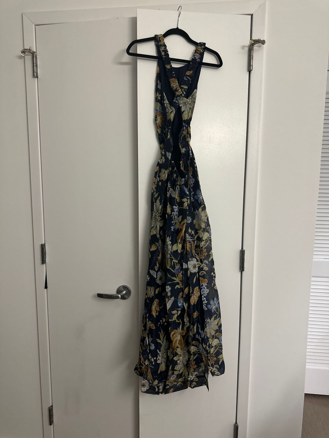 SIR. Lilian Floral Print Midi Dress In Blue