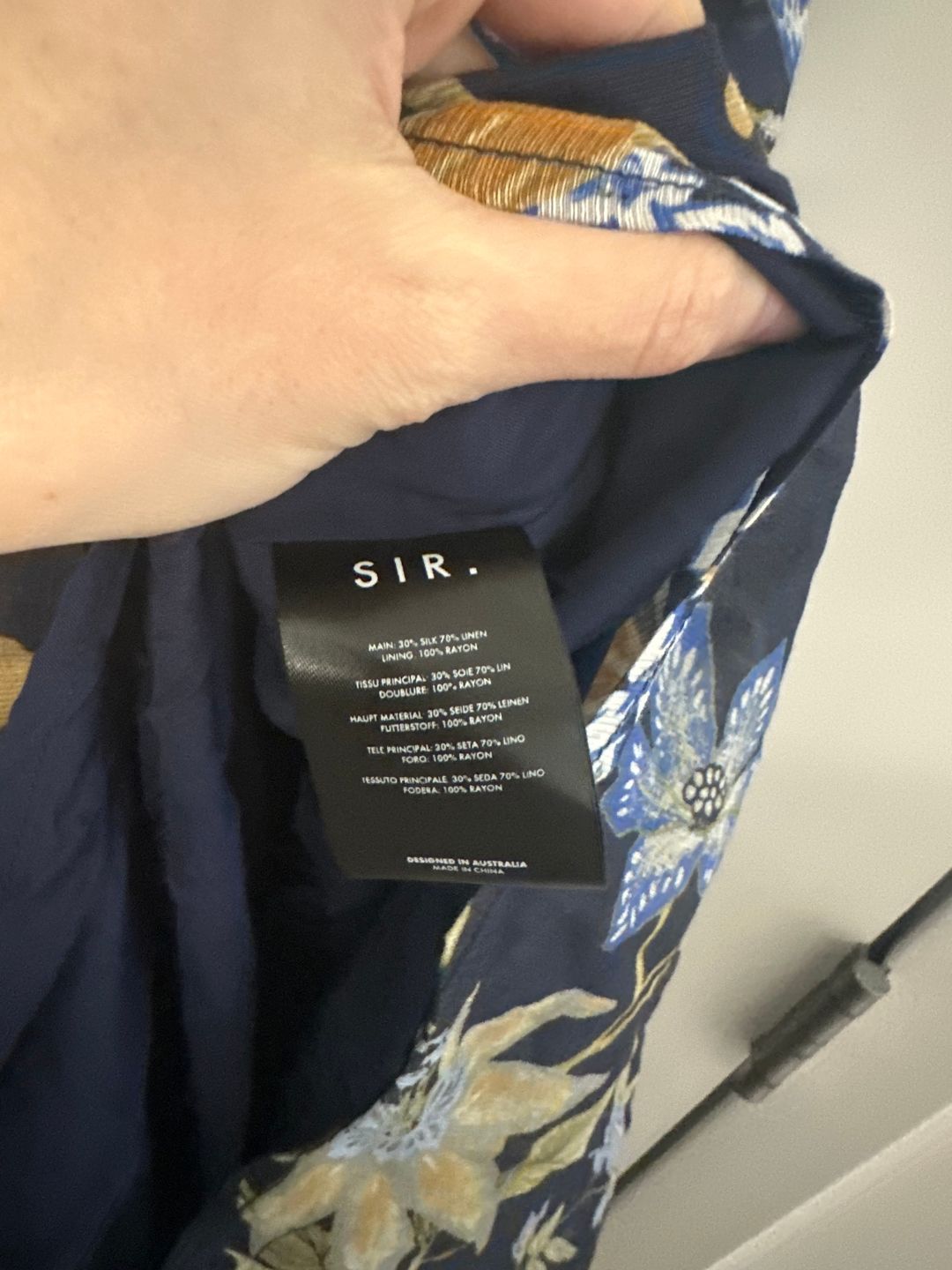 SIR. Lilian Floral Print Midi Dress In Blue