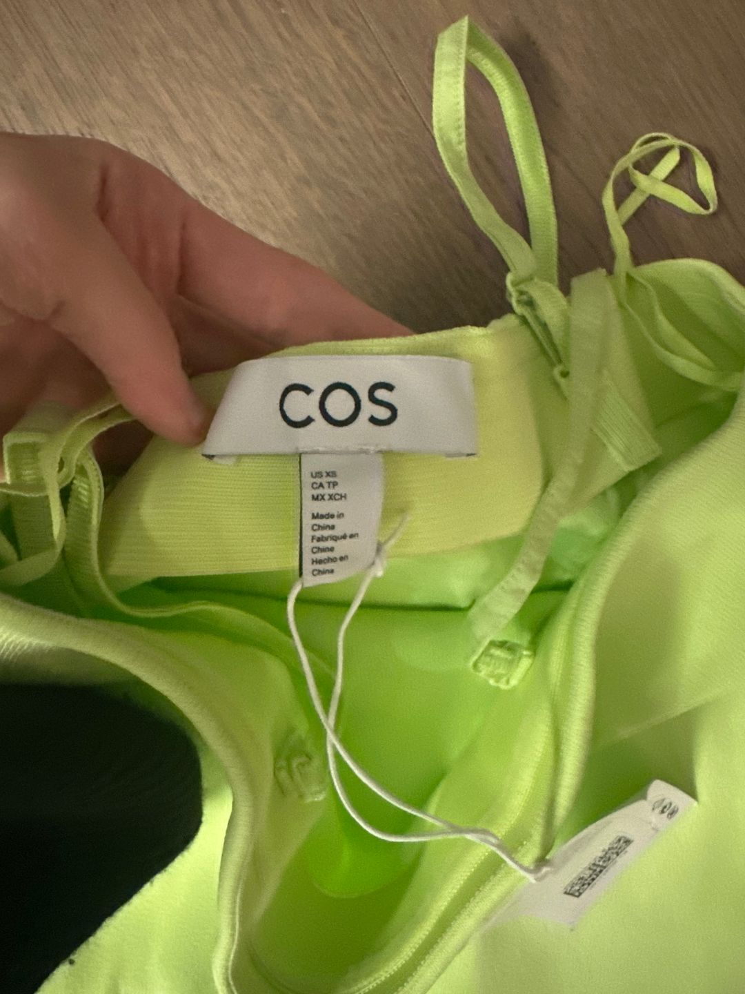 NWT COS Midi Tube Dress in Neon Green
