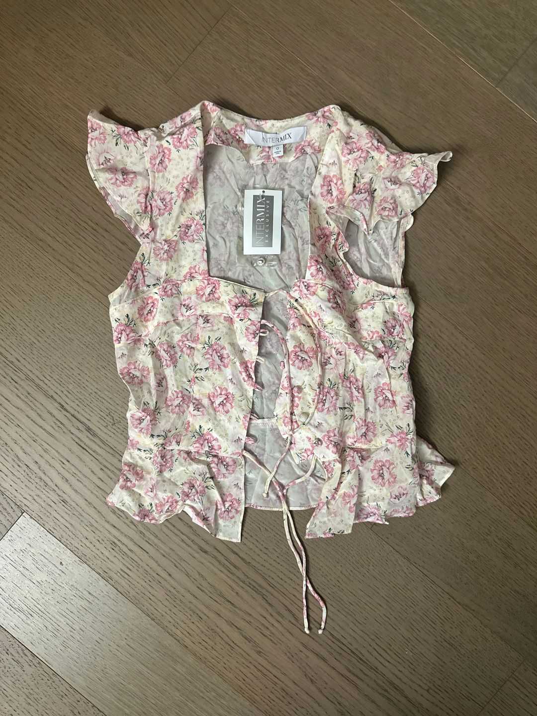 Iris Silk Tie Front Floral Top