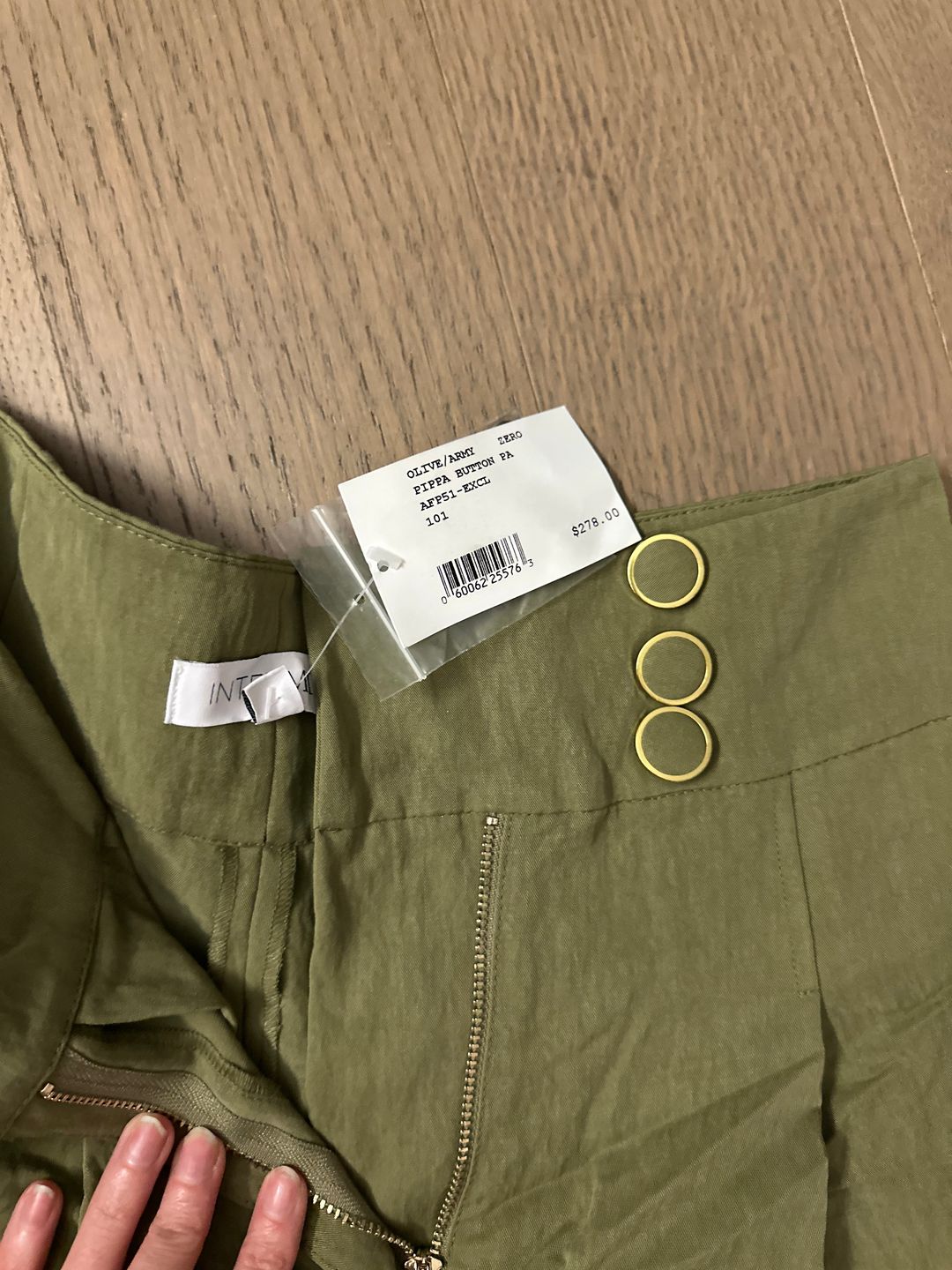 NWT Pippa Button Pants in Olive
