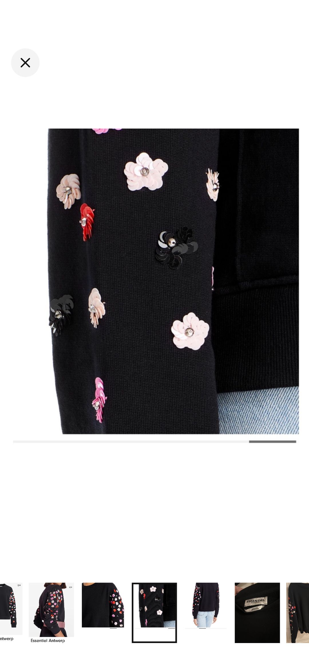 Camp sequin sweatshirt embellished with sequin flowers