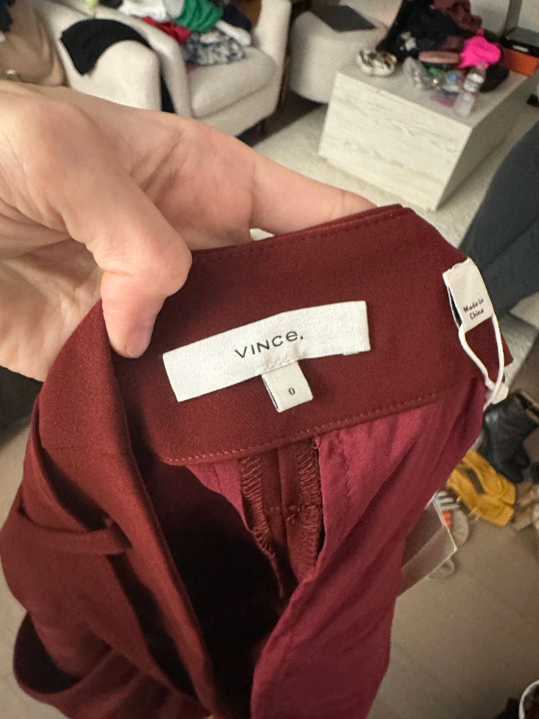 Vince Belted Pleated Shorts in Red