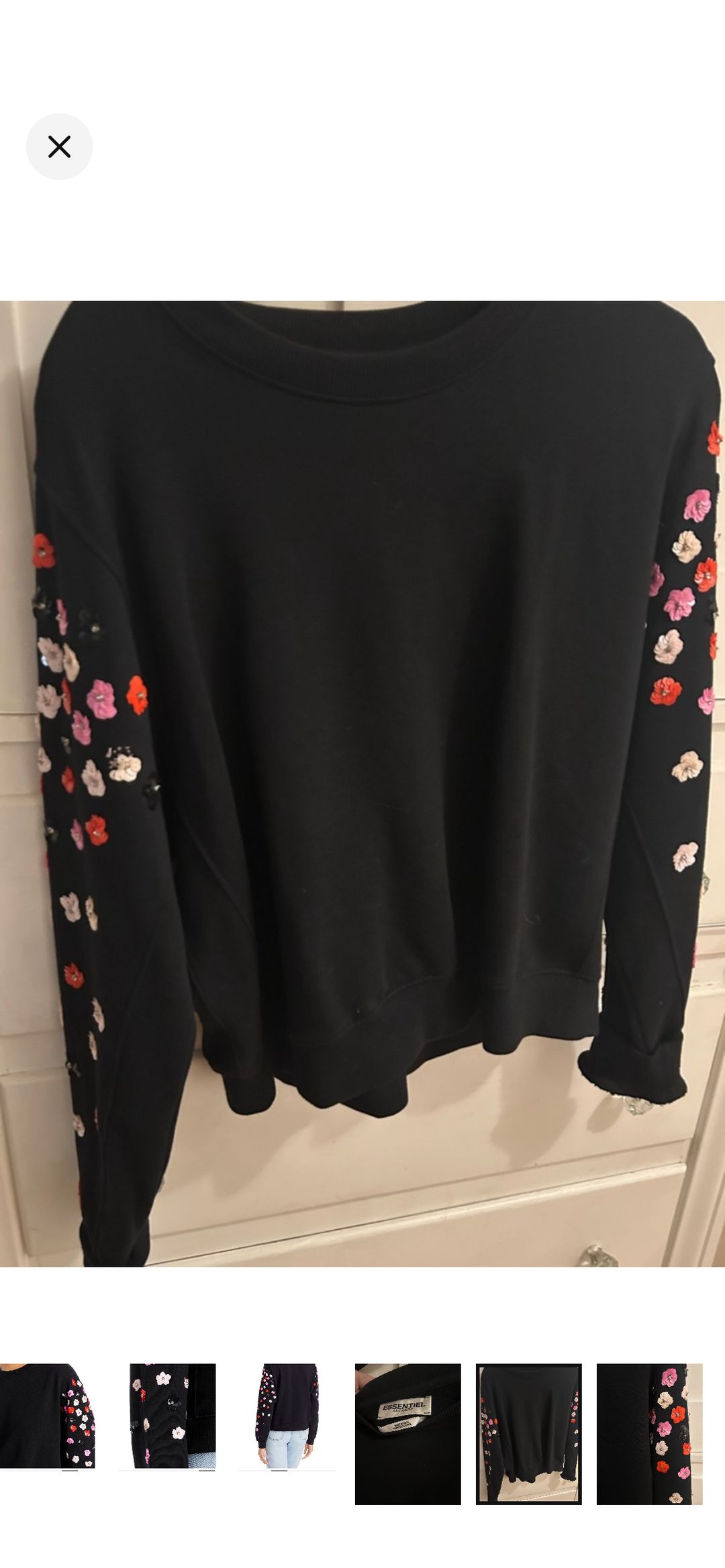 Camp sequin sweatshirt embellished with sequin flowers