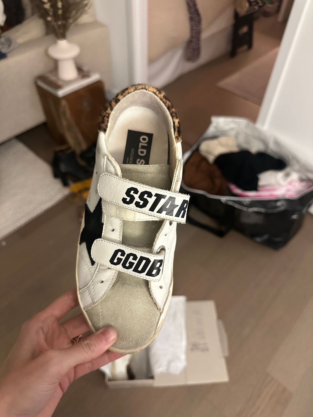 Golden Goose Old School Leather Sneakers In White