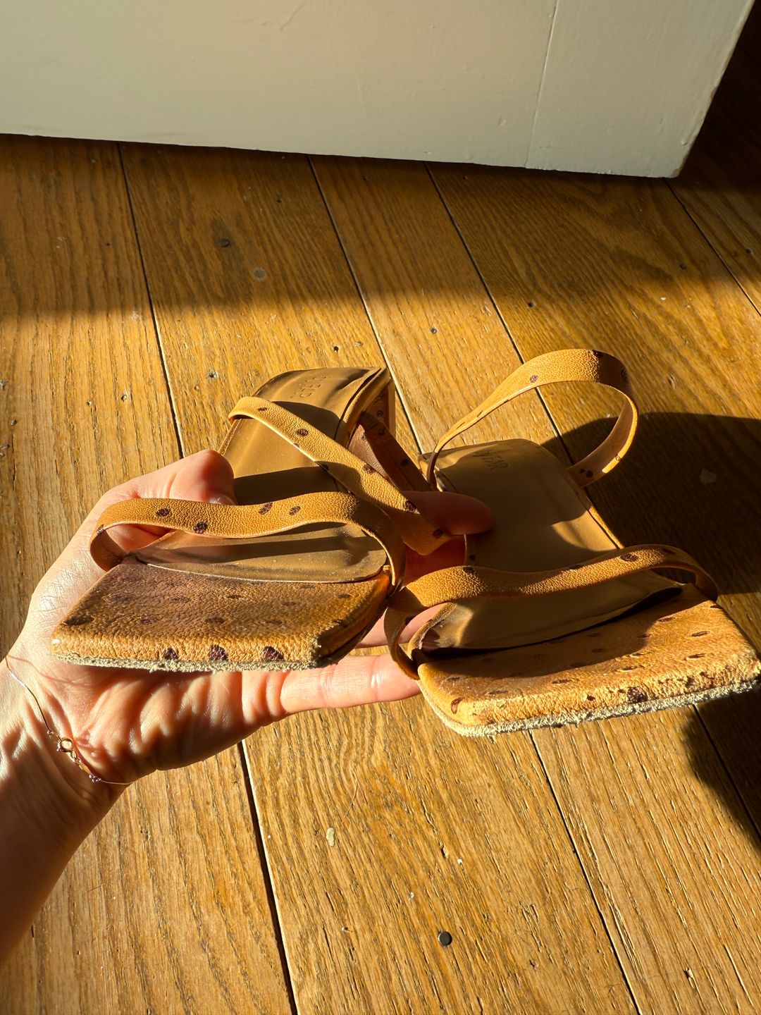 By far TANYA NUDE OSTRICH EMBOSSED LEATHER