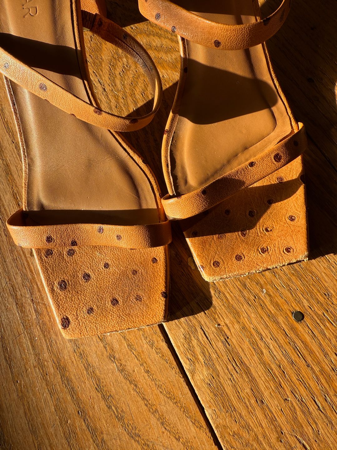 By far TANYA NUDE OSTRICH EMBOSSED LEATHER