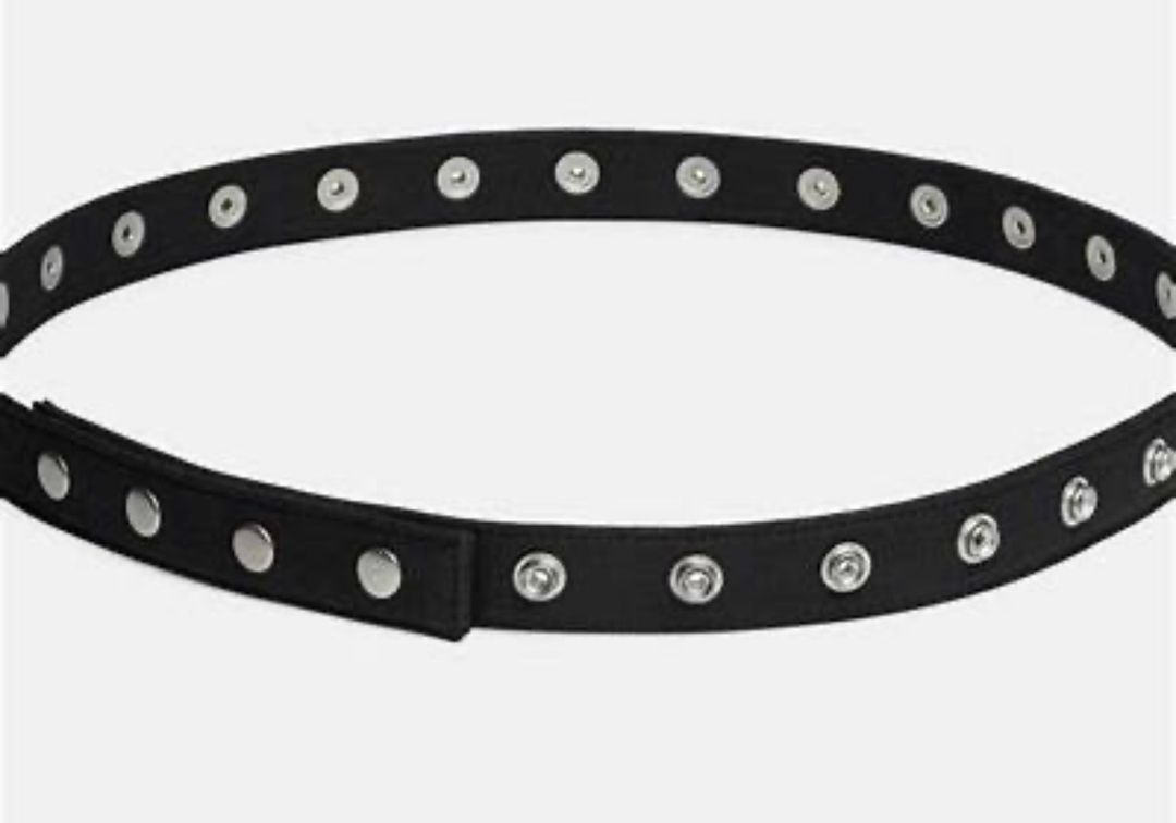 Belt with silver grommets