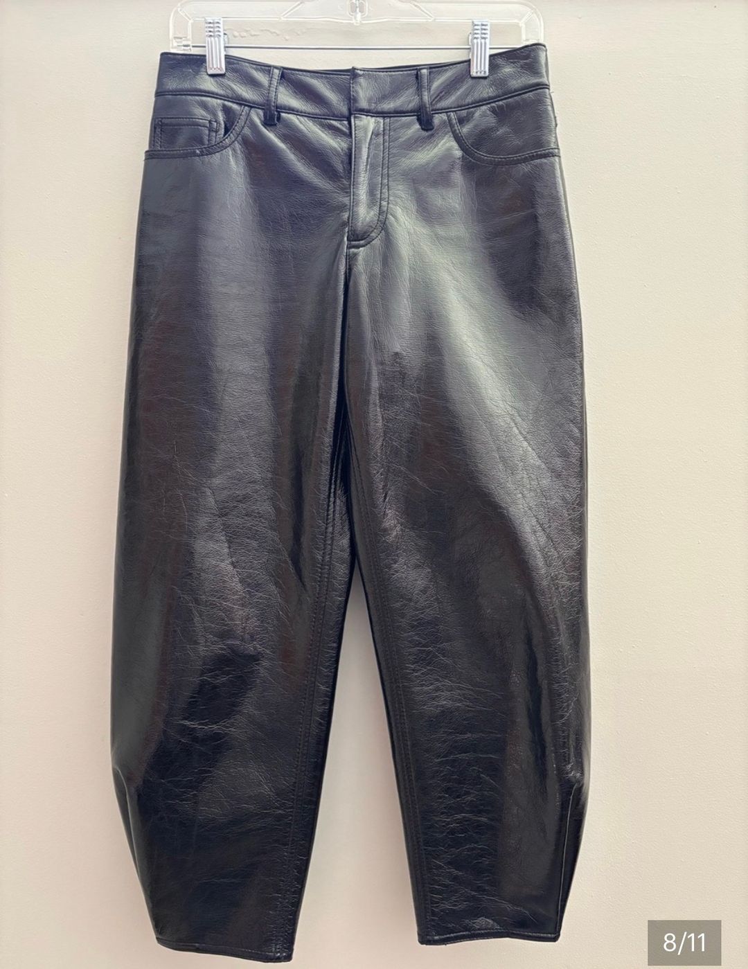 Tibi Black Faux Patent leather
Sculpted Brancusi Pant