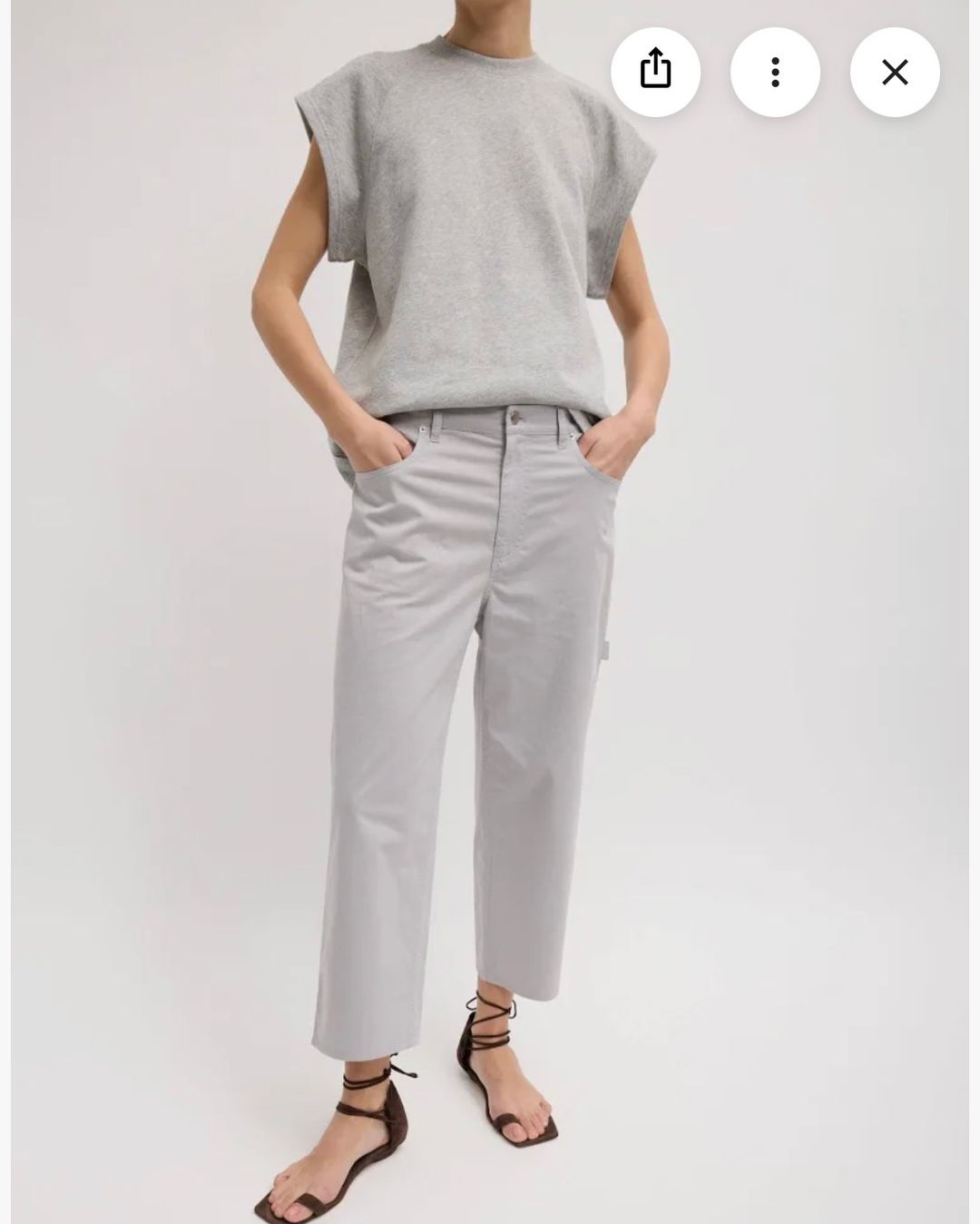 Tibi Garment Dyed Silky
Cotton Cropped Slouchy Cargo
Jeans NWT 