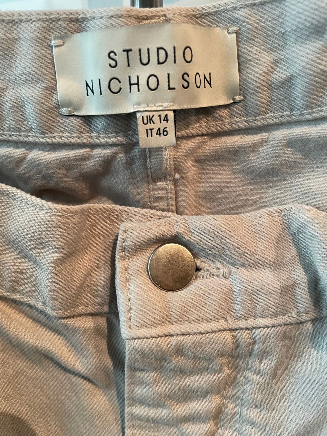 Ruthe Denim Pant in Bone Grey