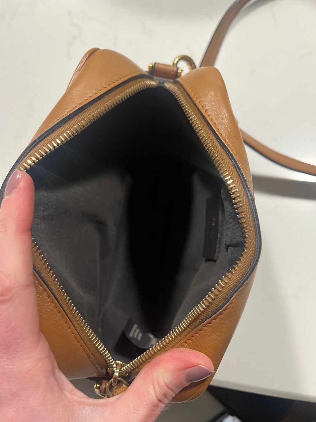 Fendi FF Logo Stamp Camera Bag Zucca Coated Canvas Small