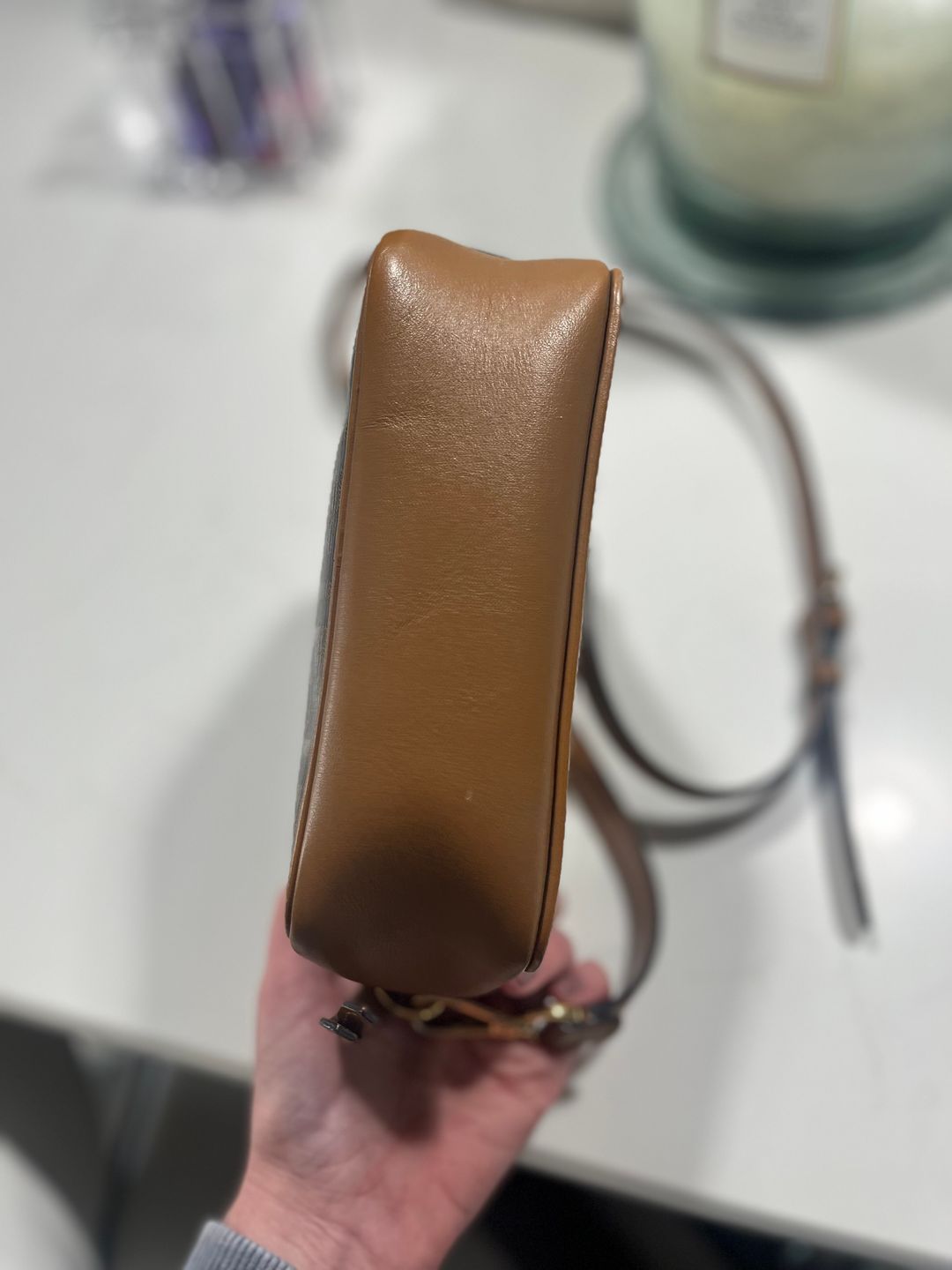 Fendi FF Logo Stamp Camera Bag Zucca Coated Canvas Small