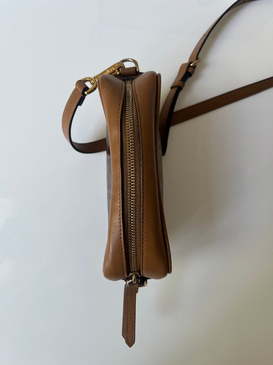 Fendi FF Logo Stamp Camera Bag Zucca Coated Canvas Small