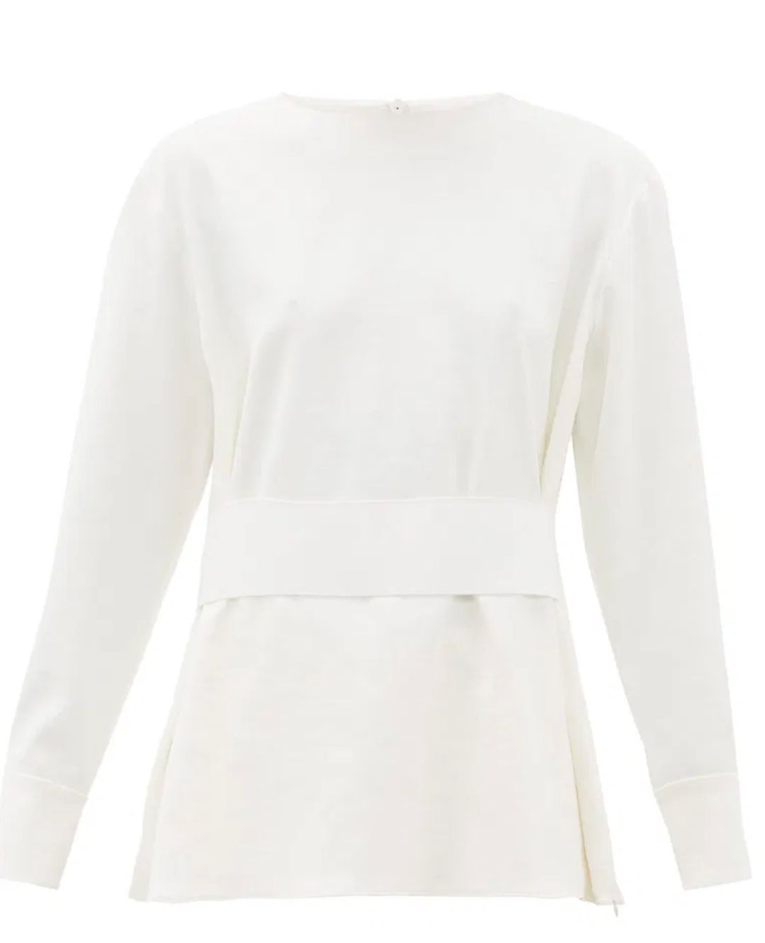 Belted Crepe Peplum Top