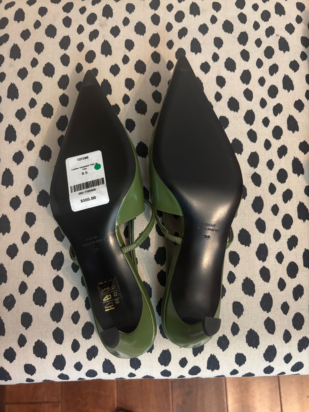 TOTEME Leather Slingback Flats w/ Tags