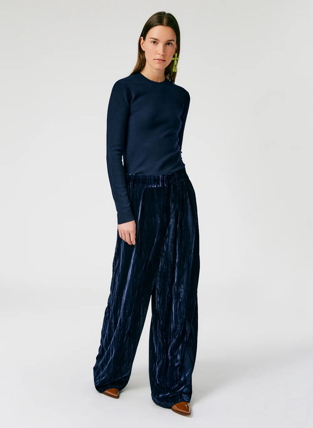 Creased Velvet Stella Pant