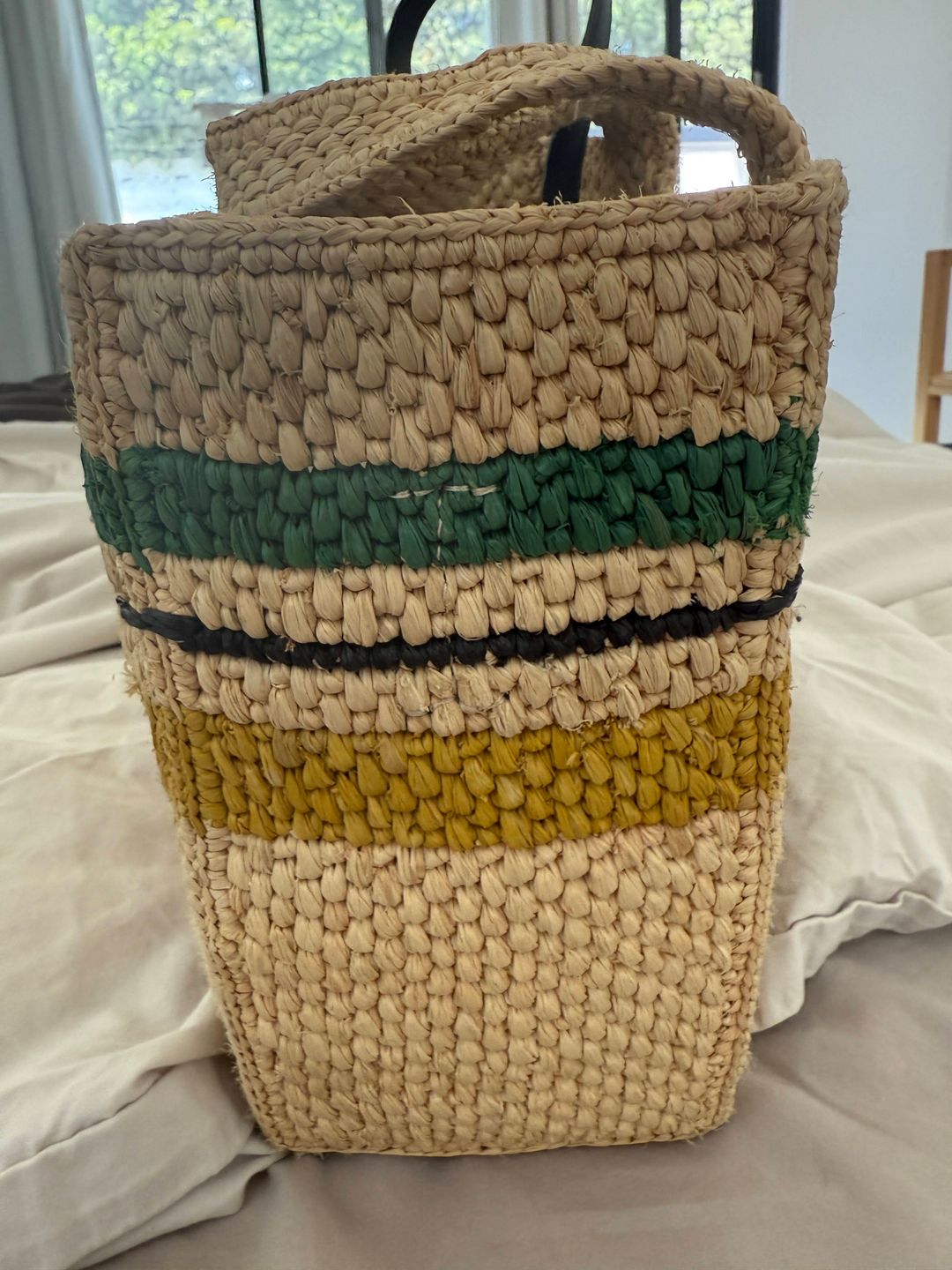 Striped woven bag