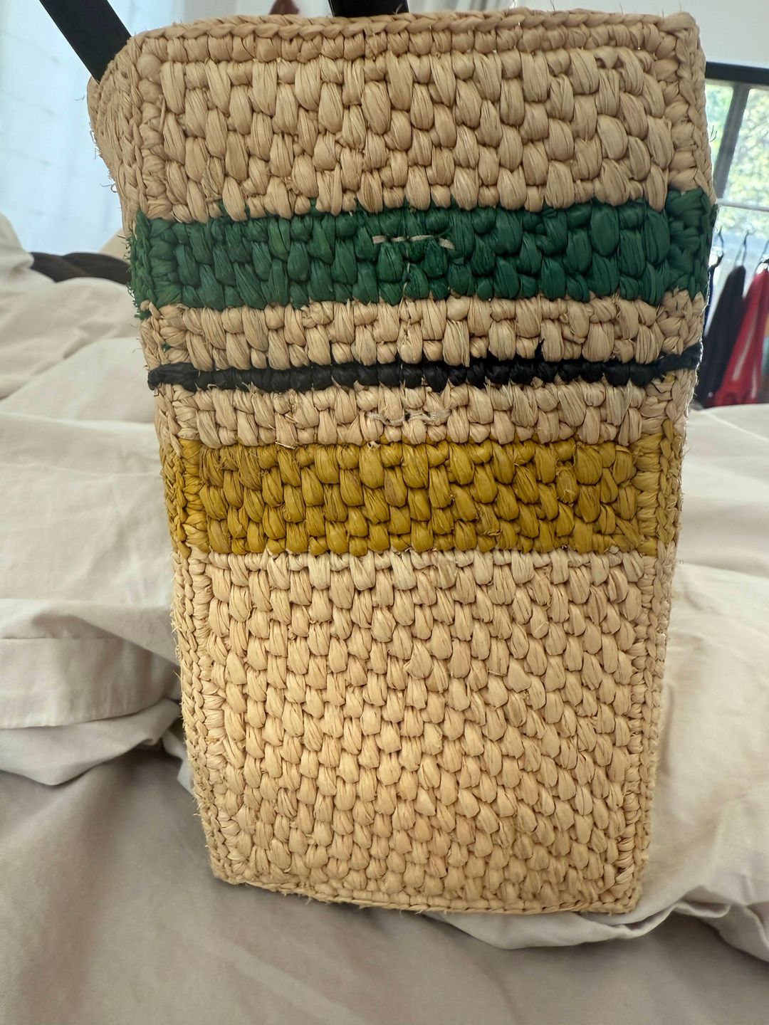 Striped woven bag