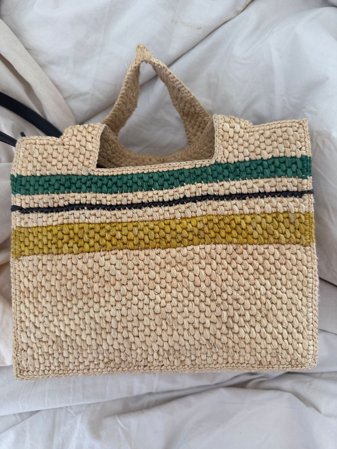 Striped woven bag