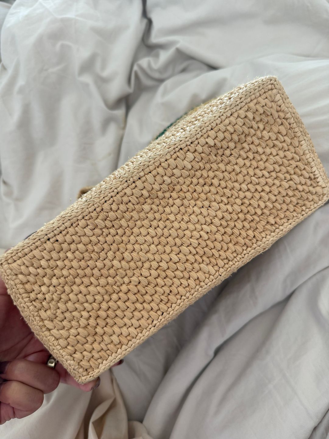 Striped woven bag