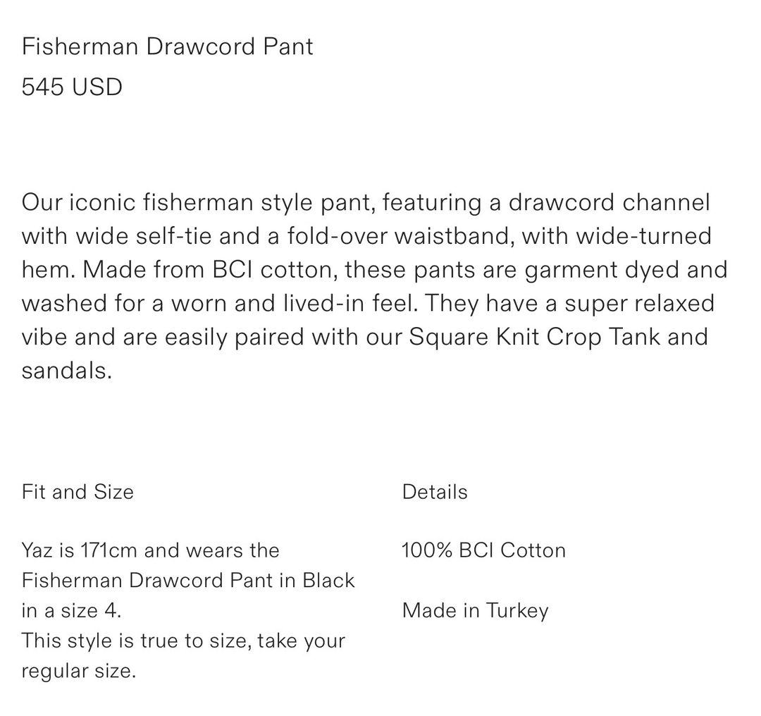 Fisherman Drawcord Pant - Oregano