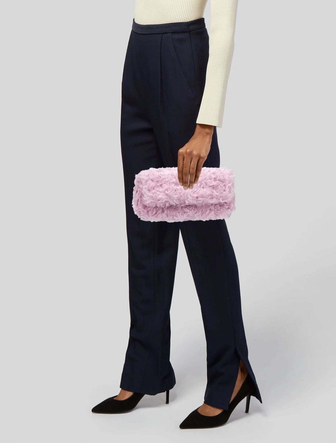 Faux-fur clutch