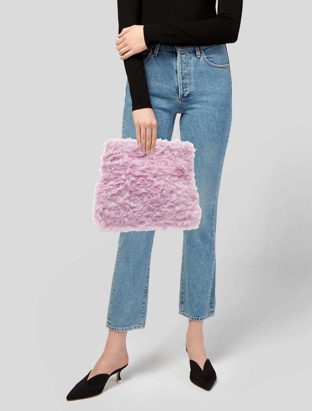 Faux-fur clutch