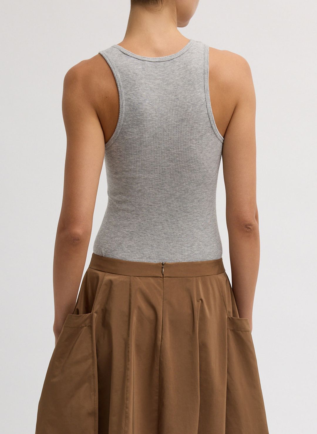 Circular Fine Rib T-Shirt Tank