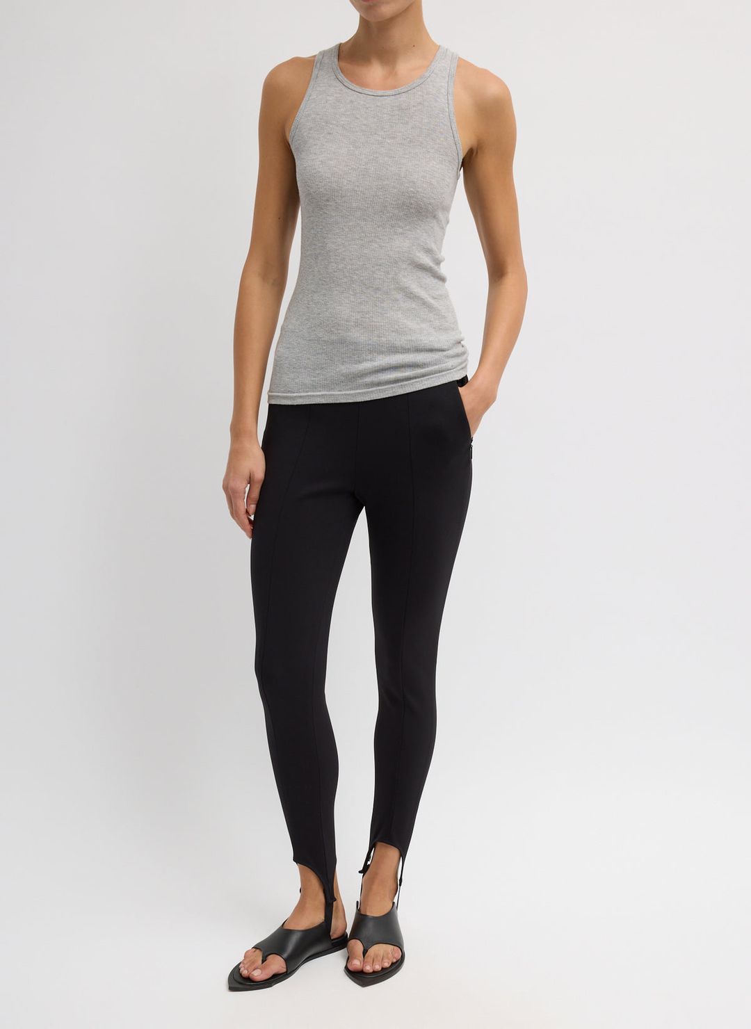 Circular Fine Rib T-Shirt Tank