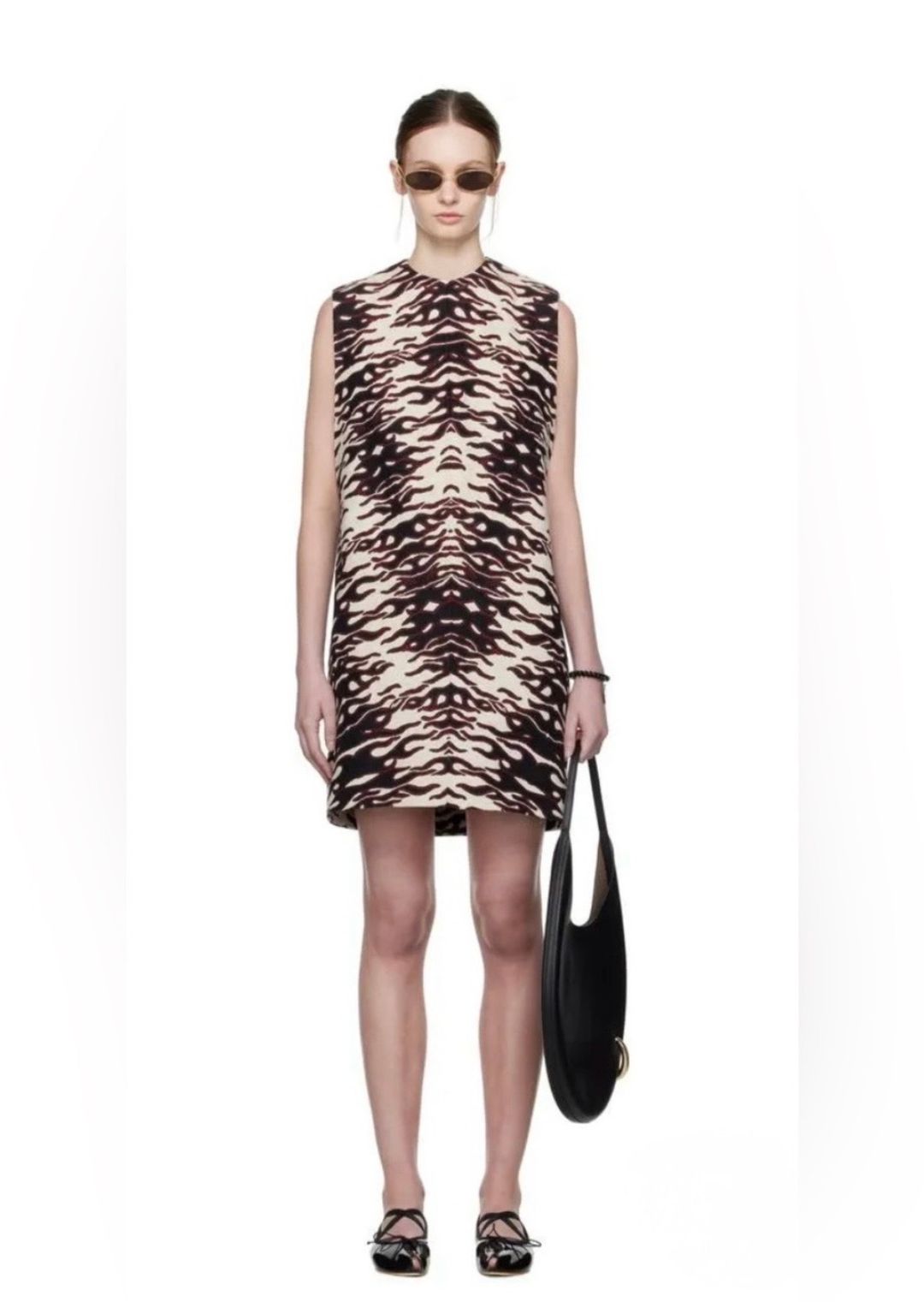 Tory Burch Chenille Jacquard Flame/Zebra Runway Dress