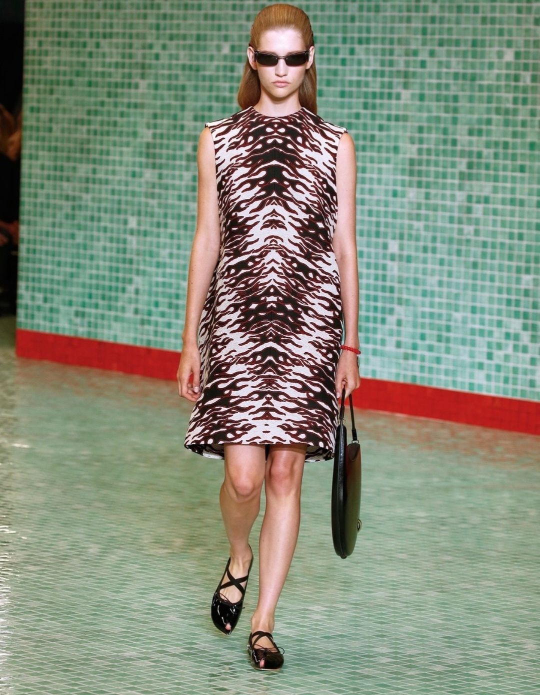 Tory Burch Chenille Jacquard Flame/Zebra Runway Dress