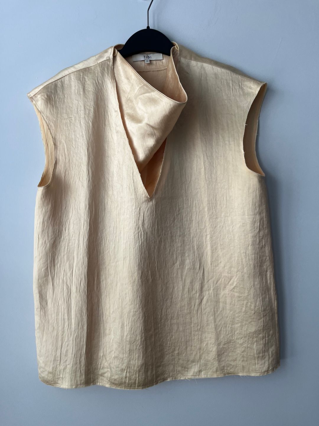 Sion Satin V-Neck Scarf Top