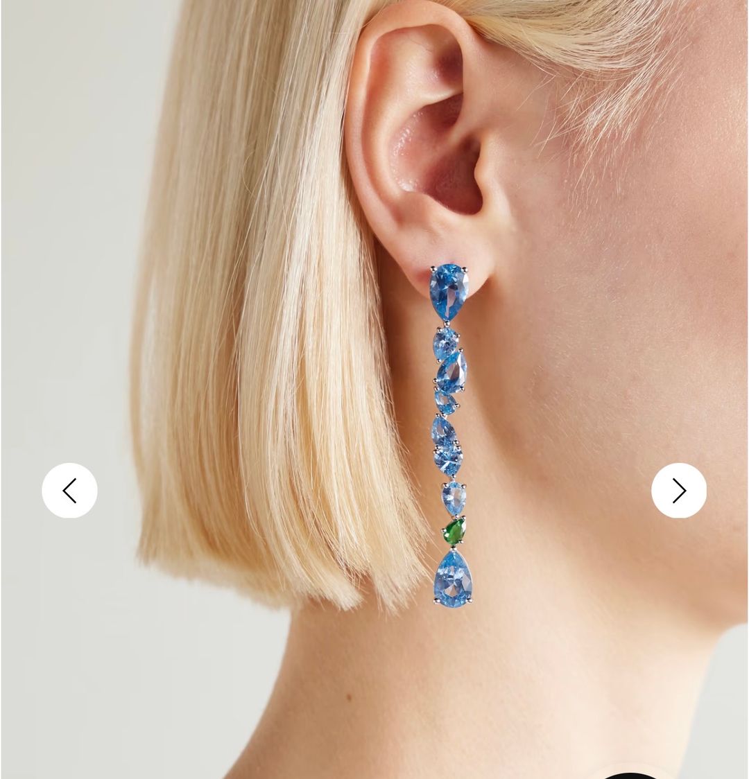 Green Cubic Zirconia & Synthetic Spinel Mismatched Drop Earrings