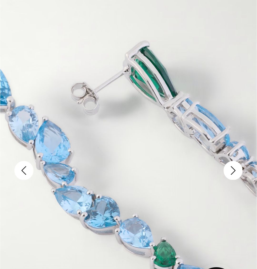 Green Cubic Zirconia & Synthetic Spinel Mismatched Drop Earrings