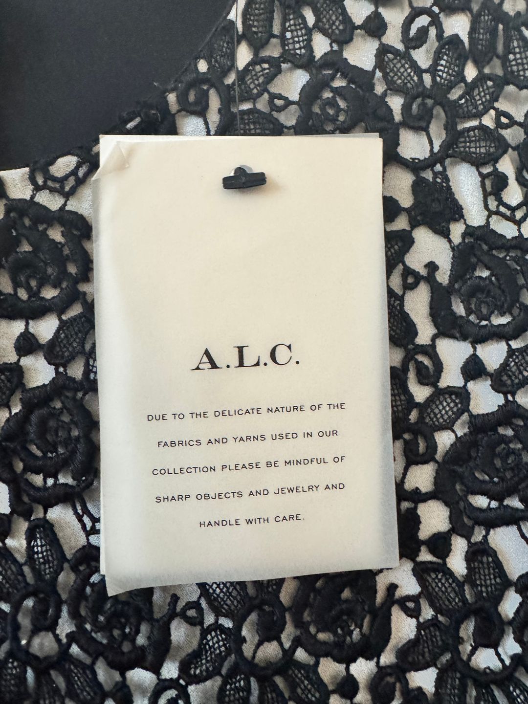 Black lace, 100% Silk Blouse