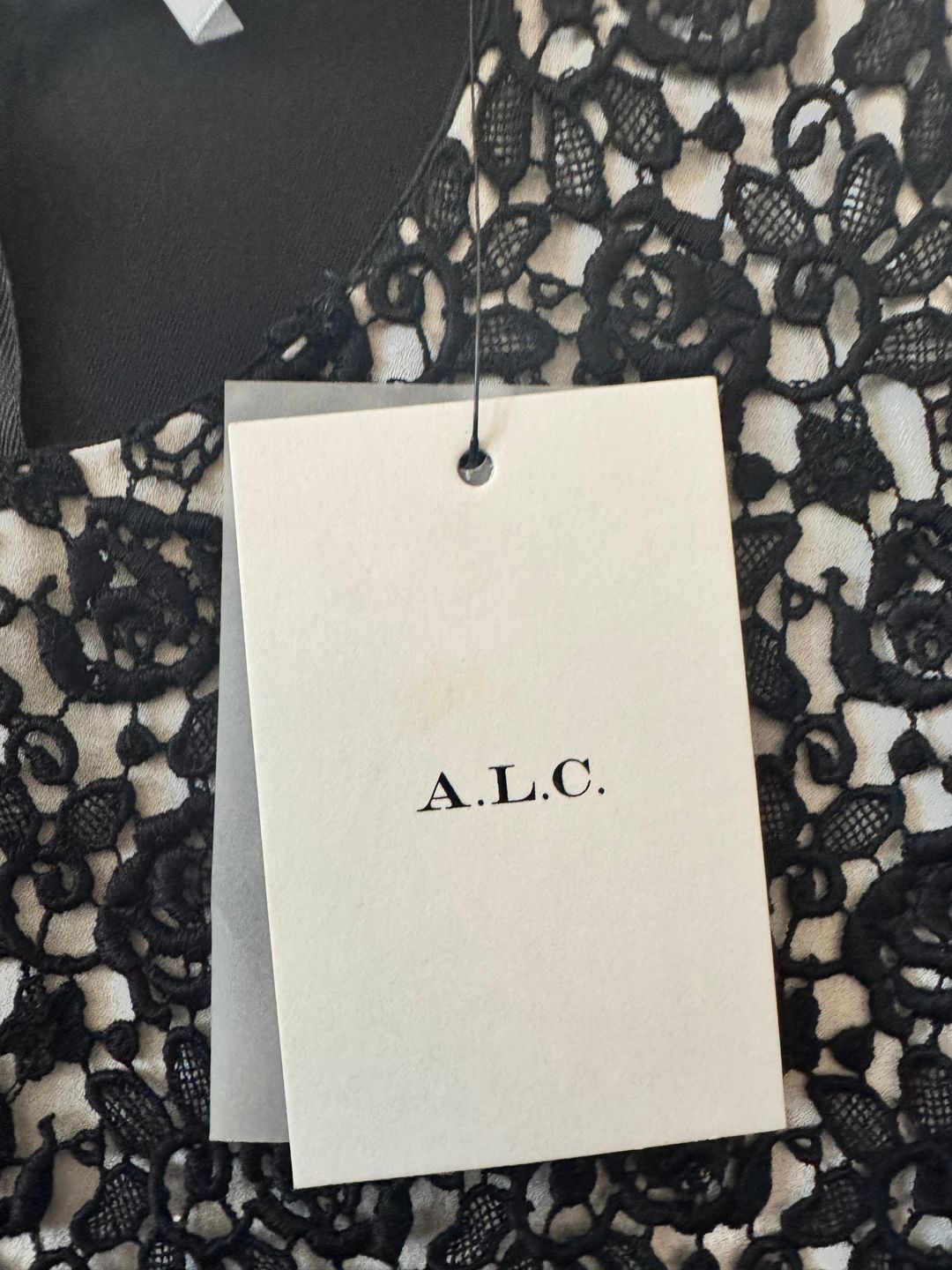 Black lace, 100% Silk Blouse