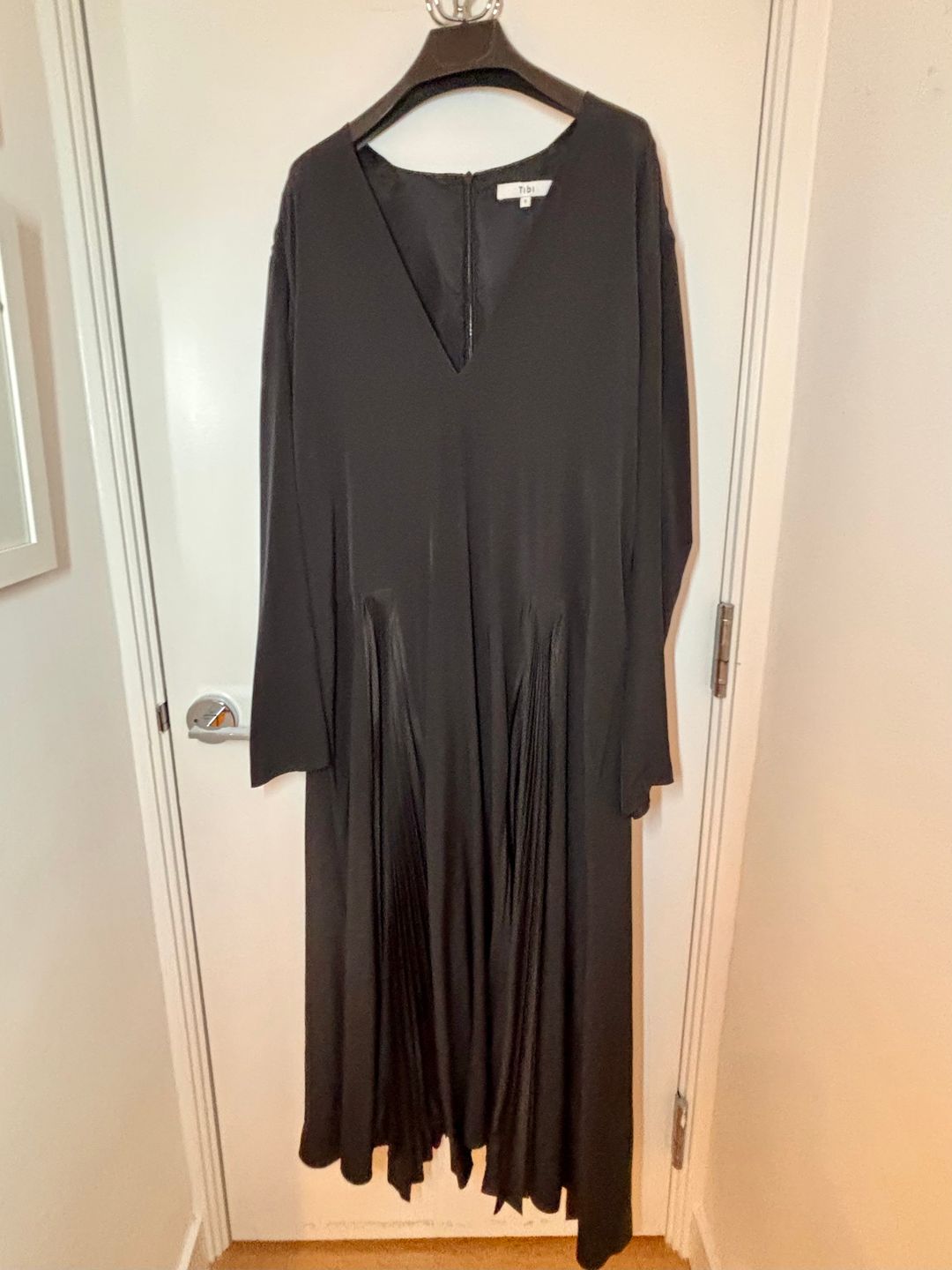 Eco Silk Pleated Godet Dress