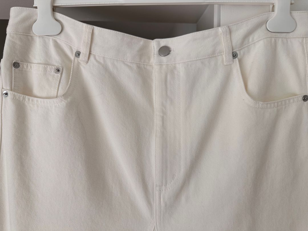 White Denim Godet maxi Skirt