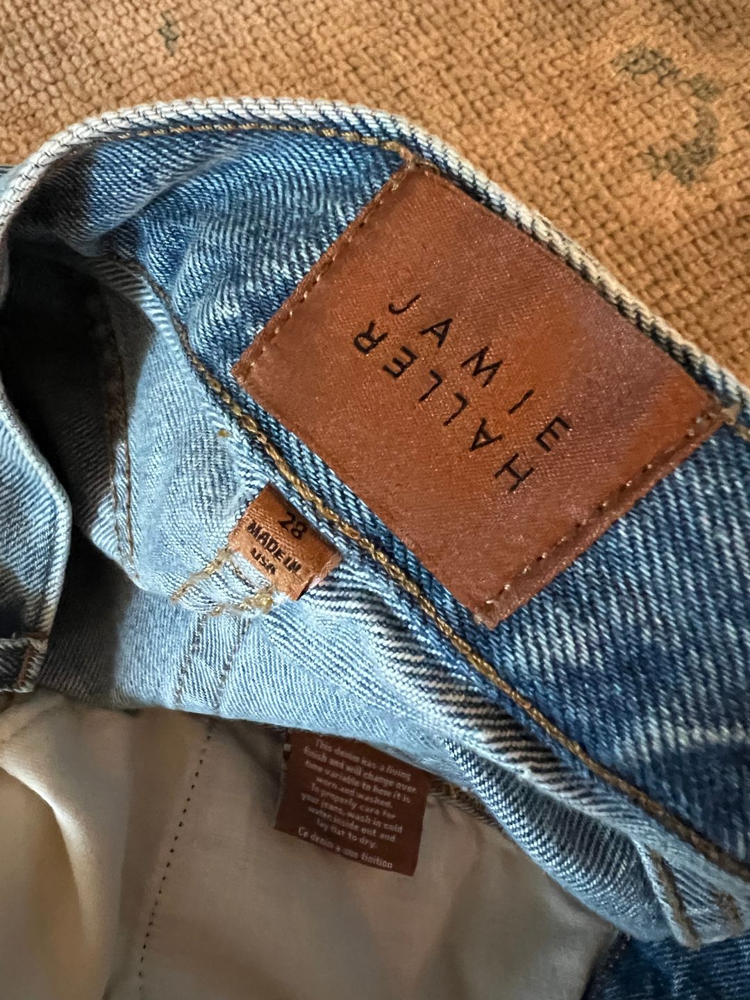 The Bell Crop in bleached indigo