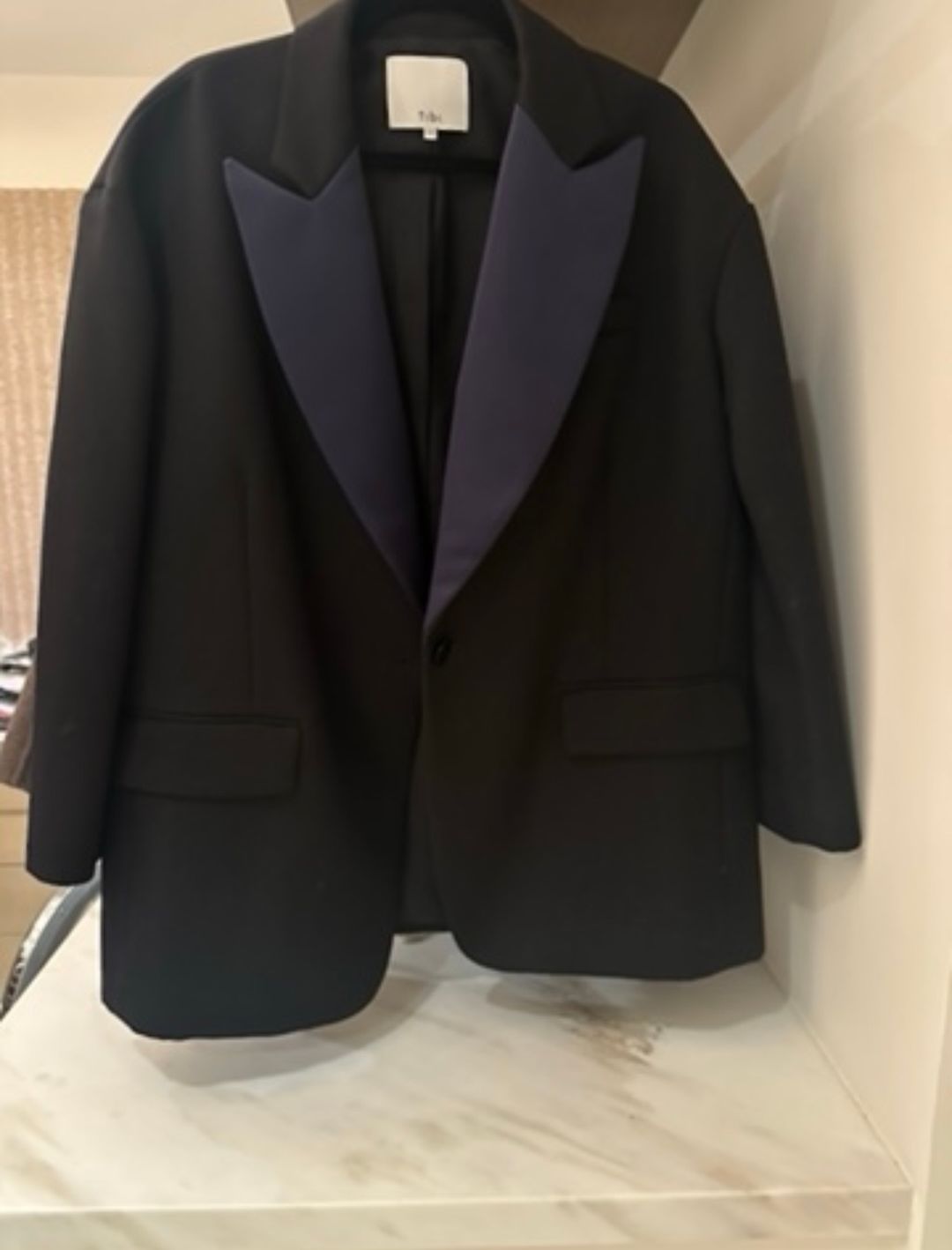 Oversized Luxe Tuxedo Blazer - Navy on Garmentory