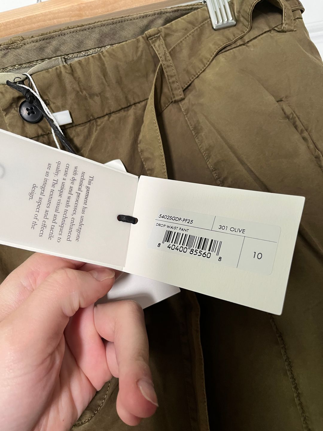 Drop Waist Pant in Cotton Twill - Olive