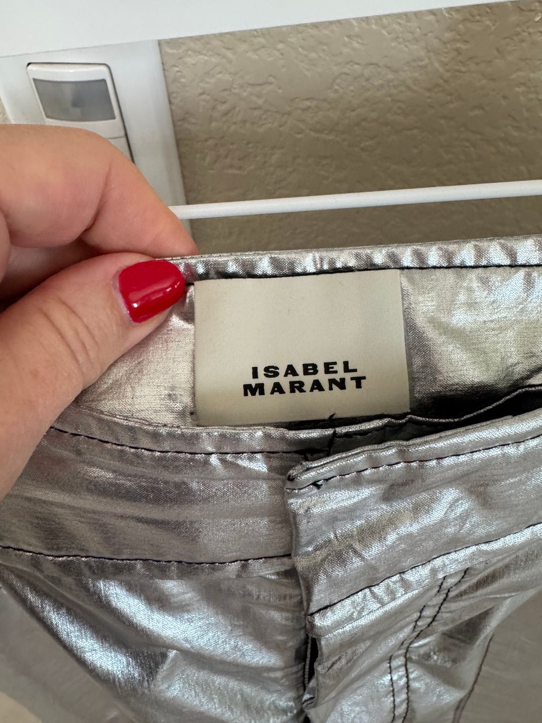 Isabel Marant Aude Silver Metallic pants